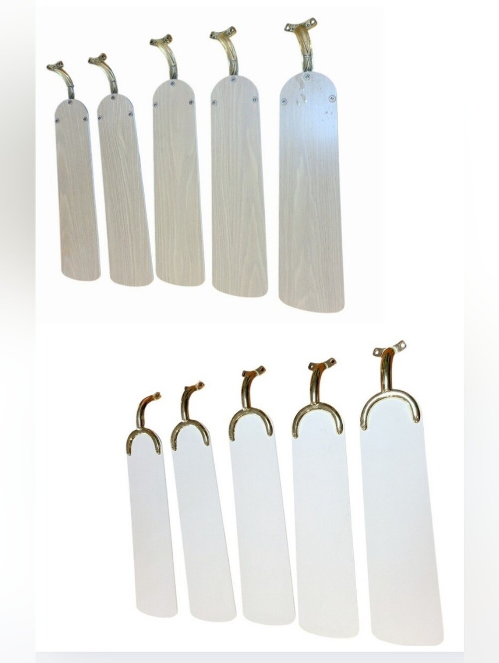 5x REPLACEMENT REVERSIBLE FAN BLADES BLONDE/WHITE